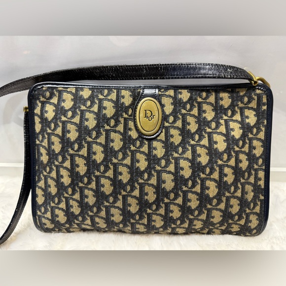 DIOR Navy Trotter Handbag Black Strap - Picture 1 of 8
